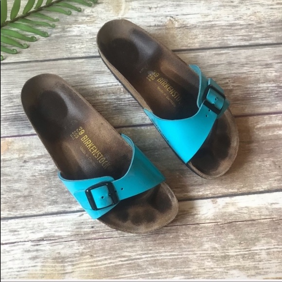 turquoise birkenstocks